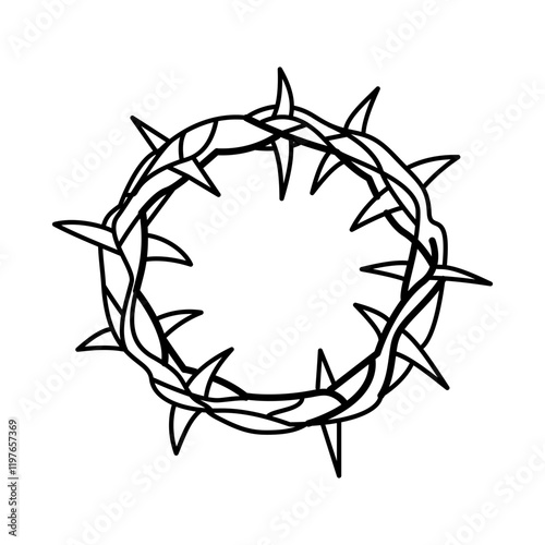 Doodle style icon of a thorn crown