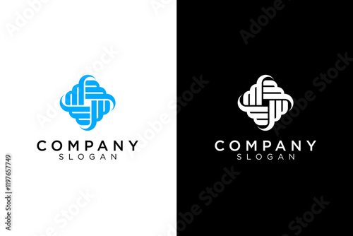 rotating bold letter m logo