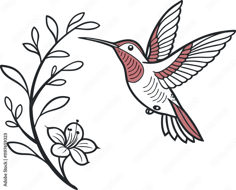 Obraz premium illustration of a bird with flowers