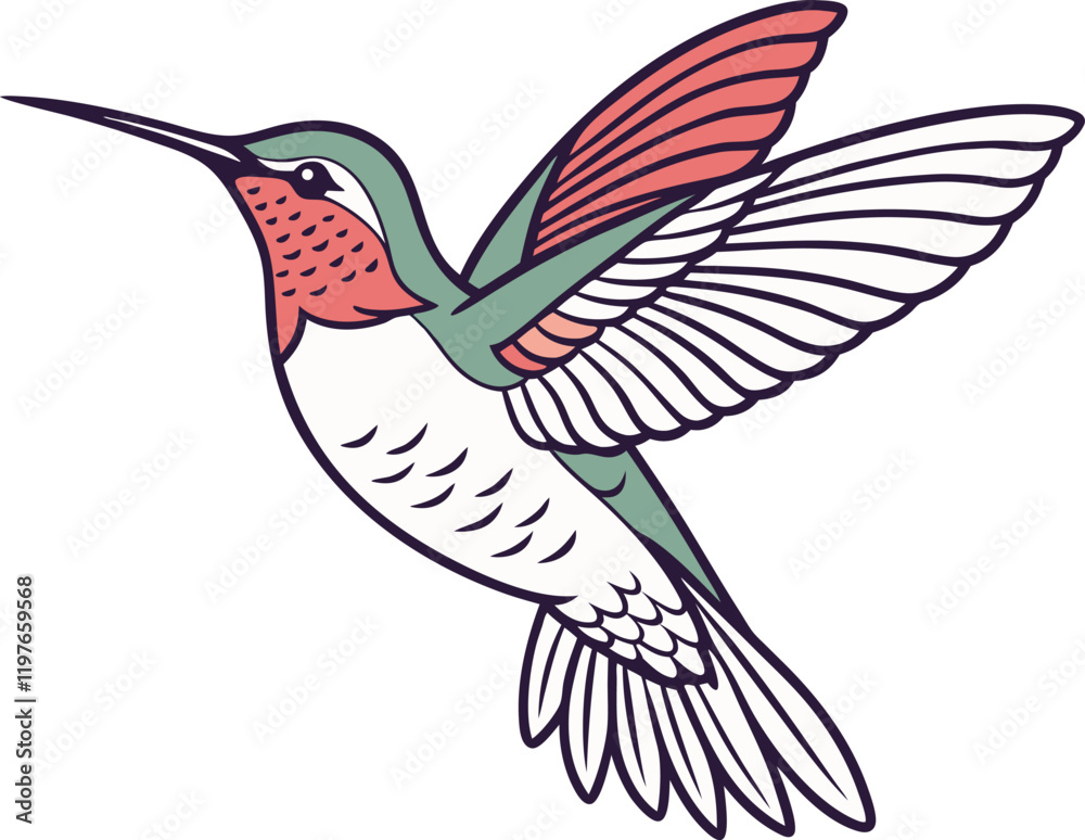 Obraz premium hummingbird and flower vector 