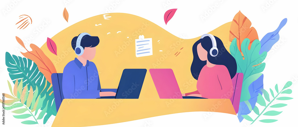 Obraz premium Customer service representatives handling inquiries, providing information, and resolving complaints -