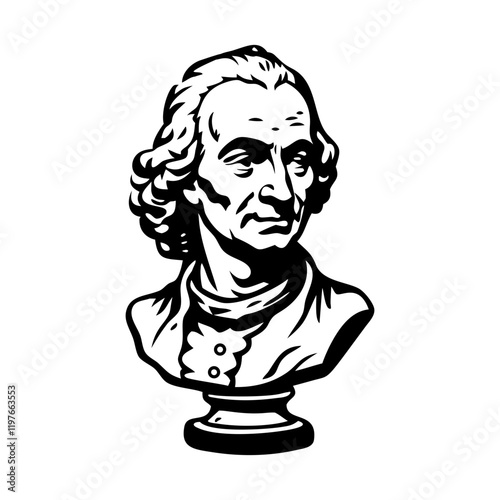 Antoine sculpture icon in doodle style