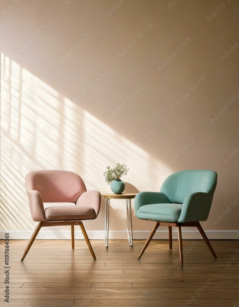 Serene Therapy Room Setup: Three Comfy Armchairs in a Cozy Triangle Formation with a Petite Chair Serene Therapy Room Setup: Three Comfy Armchairs in a Cozy Triangle Formation with a Petite Chair