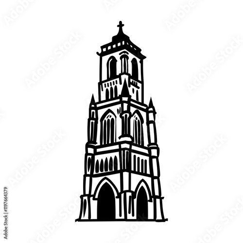 A sketchy style icon of bell tower