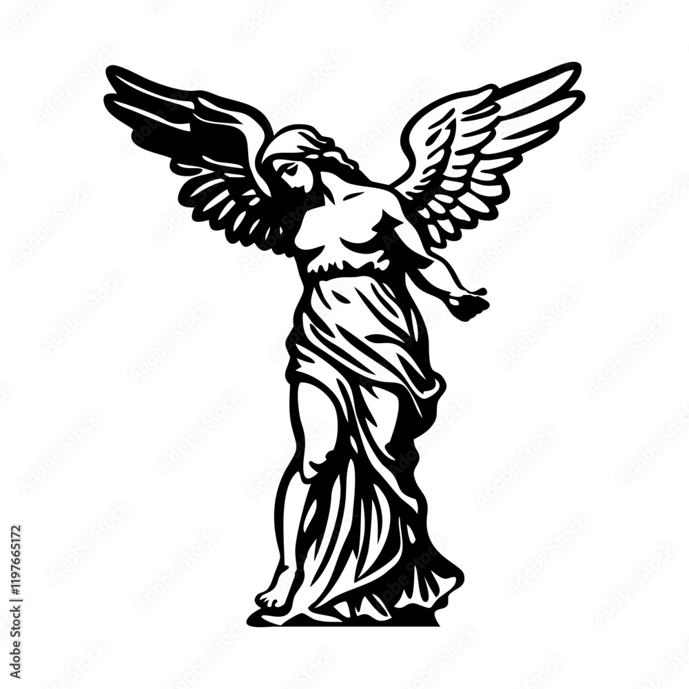 Hellenistic statue icon in hand drawn style Hellenistic statue icon in hand drawn style