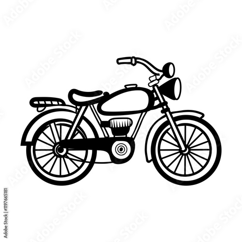 A hand drawn icon of vintage bike