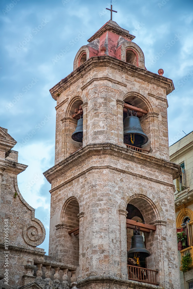 Bell tower of San Cristobal Catedral, Havana, Cuba