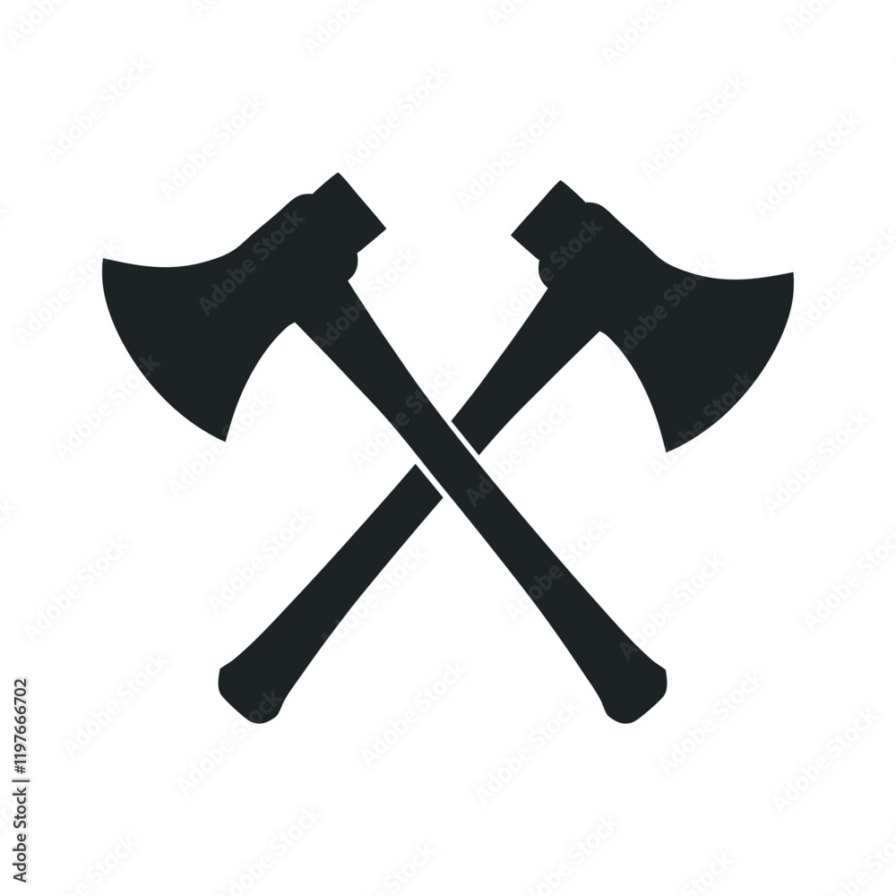 two axe icon outline silhouette vector on white background two axe icon outline silhouette vector on white background