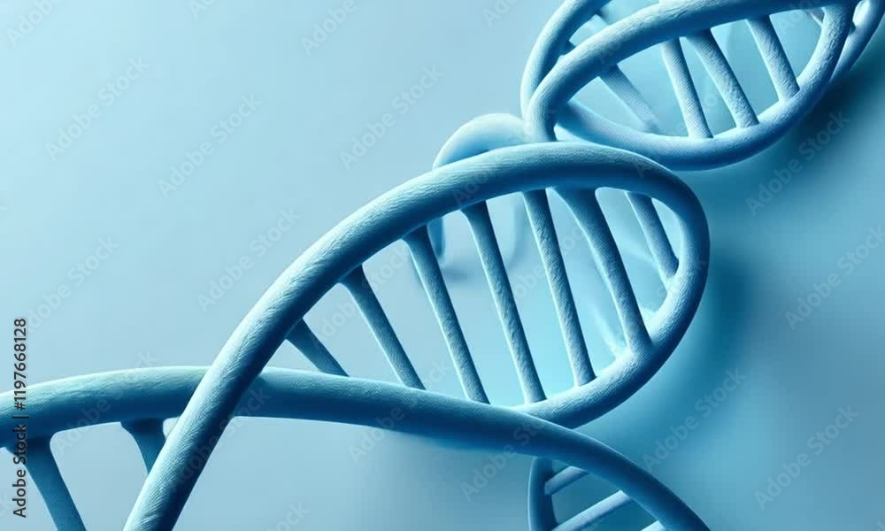 Blue 3D DNA Helix Illustration - A swirling steel design, this abstract molecular symbol of life Blue 3D DNA Helix Illustration - A swirling steel design, this abstract molecular symbol of life