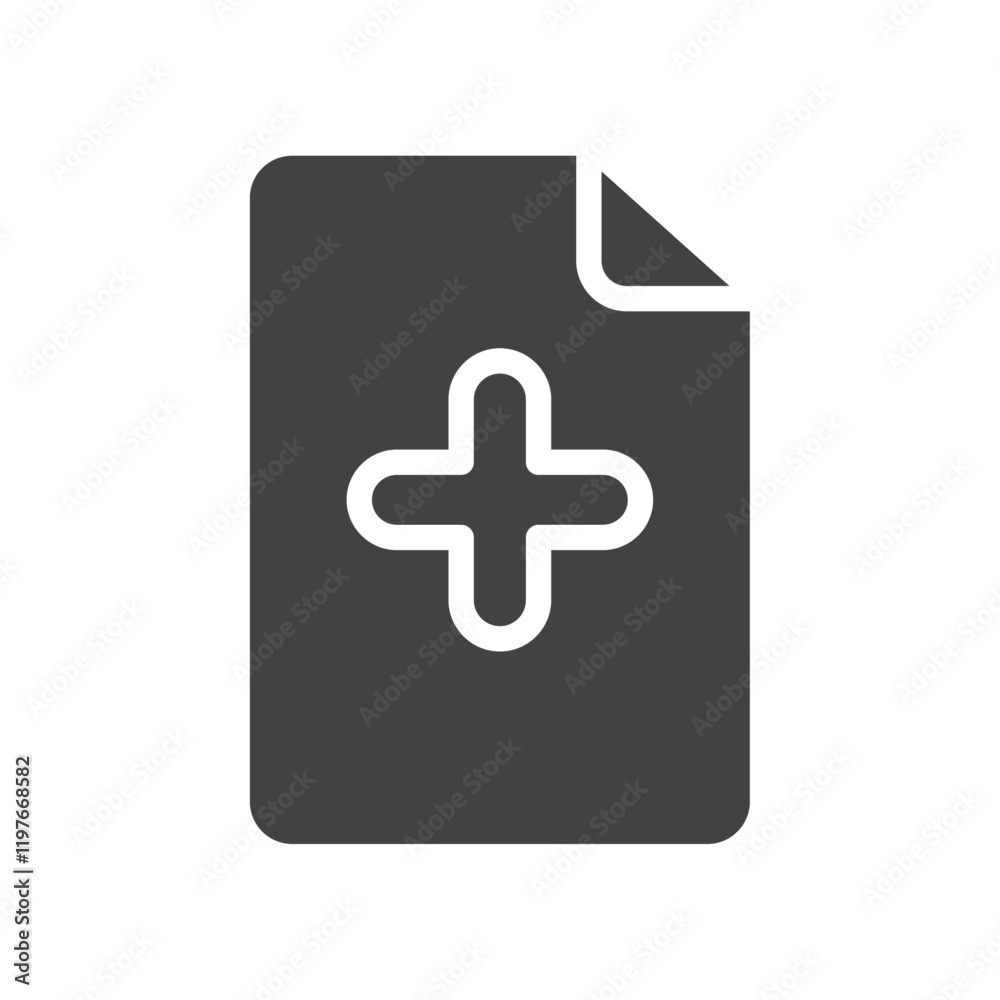Add document icon Symbol mark in filled style Add document icon Symbol mark in filled style