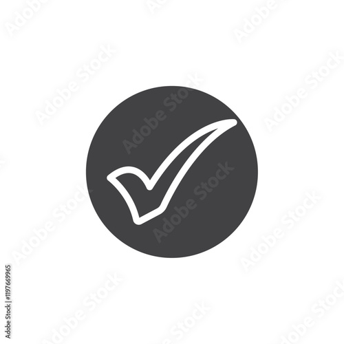 Check mark icon Symbol mark in filled style