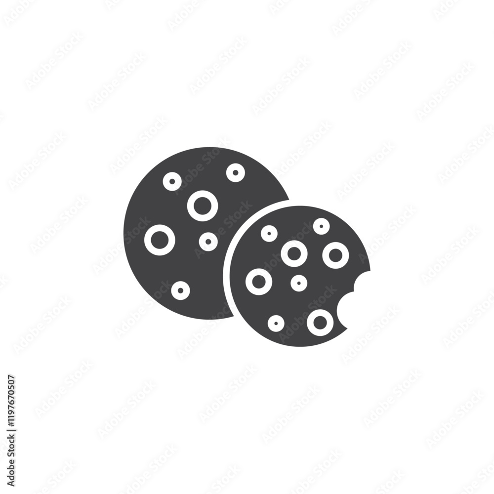 Cookie icon Symbol mark in filled style Cookie icon Symbol mark in filled style