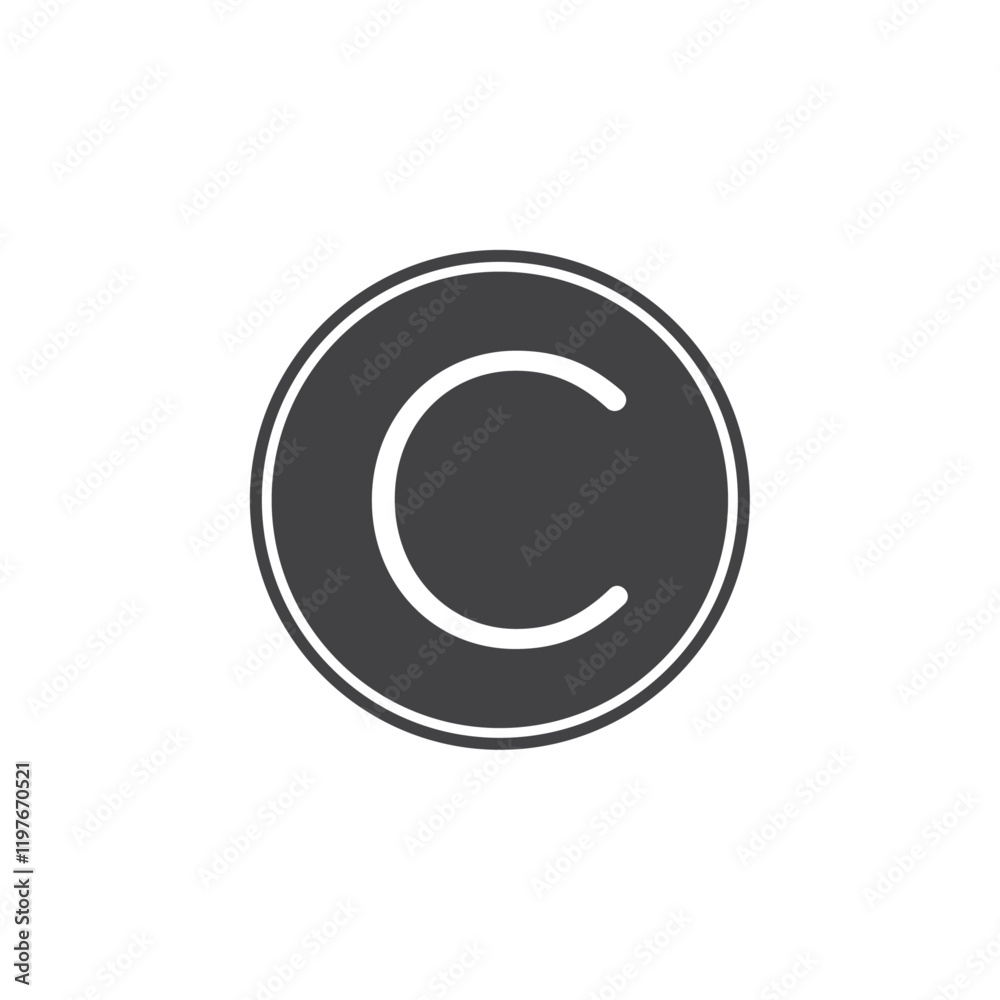 Copyright icon Symbol mark in filled style Copyright icon Symbol mark in filled style