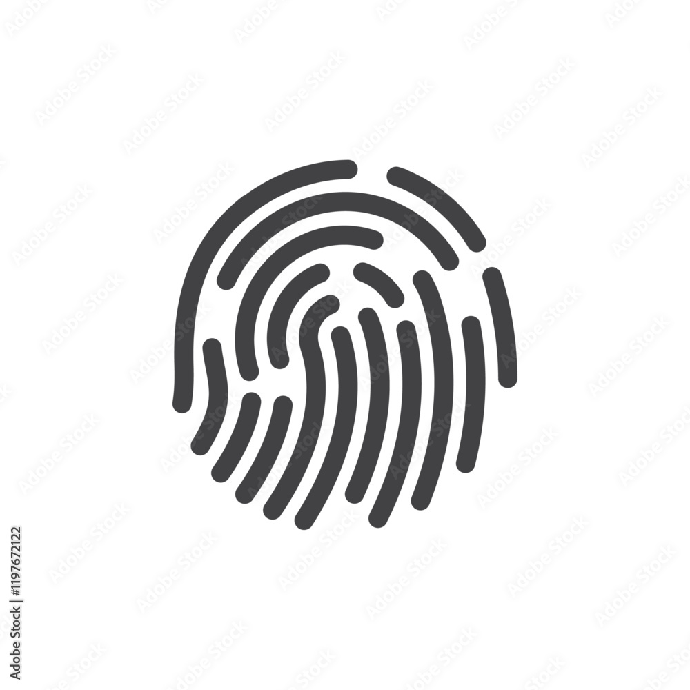 Fingerprint icon Symbol mark in filled style Fingerprint icon Symbol mark in filled style