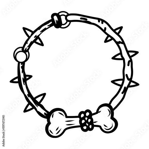 Bone bracelet icon in doodle style