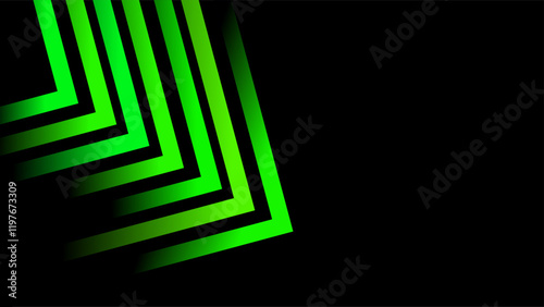 Green triangle green arrows pointing below a black background