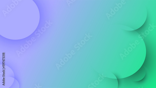 Fading blue and mint green circles abstract presentation background