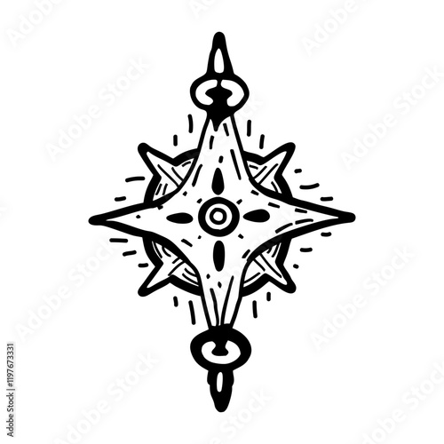 A sketchy icon of an occult magic symbol