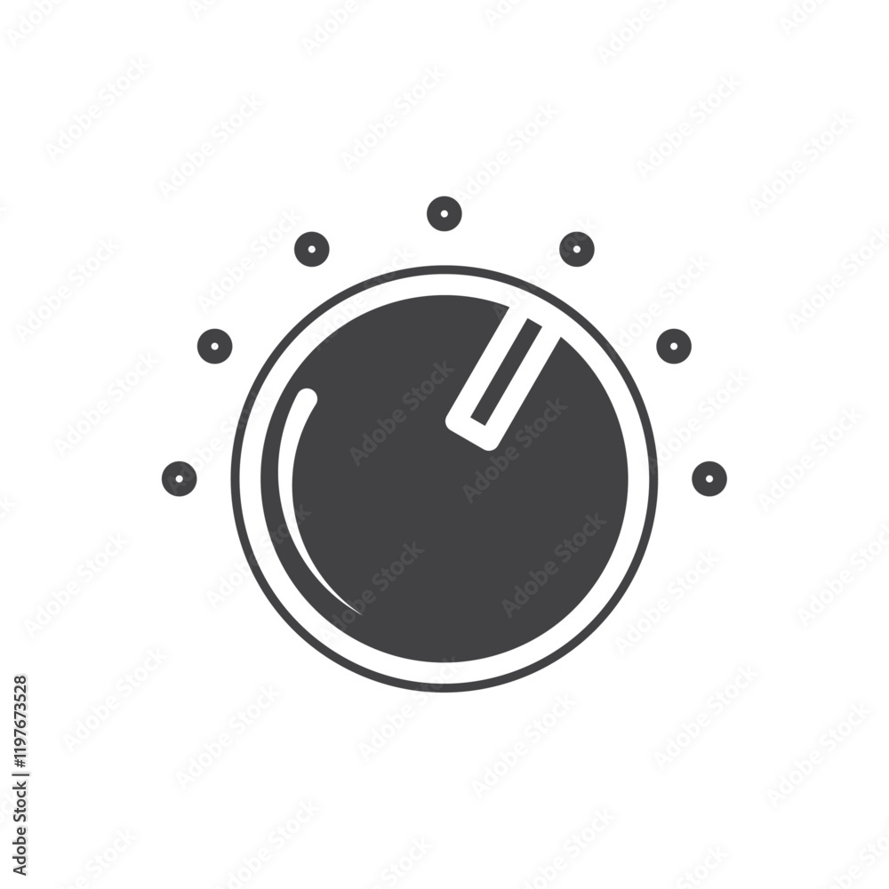 Knob icon Symbol mark in filled style Knob icon Symbol mark in filled style