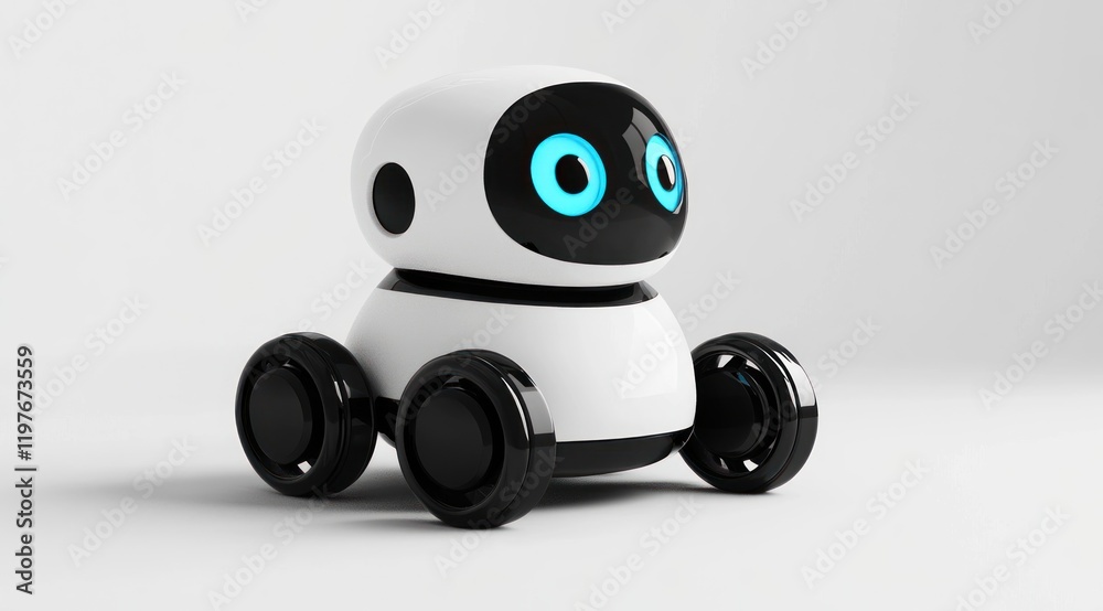 Adorable Small Robot with Big Eyes Adorable Small Robot with Big Eyes