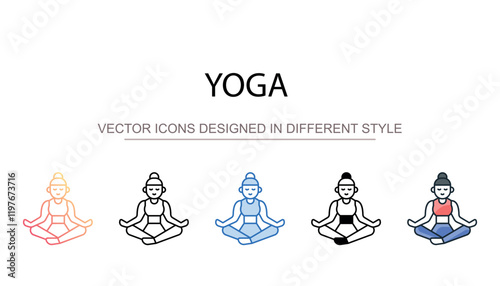 Yoga icon design with white background stock illustration