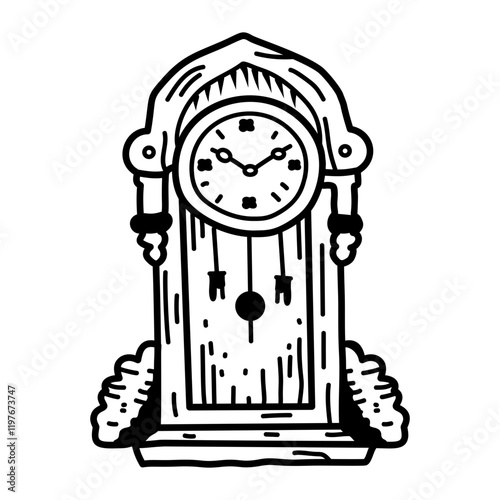 A sketchy icon of an old sinister clock