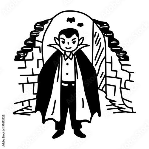 A sketchy icon of a vampire cloak