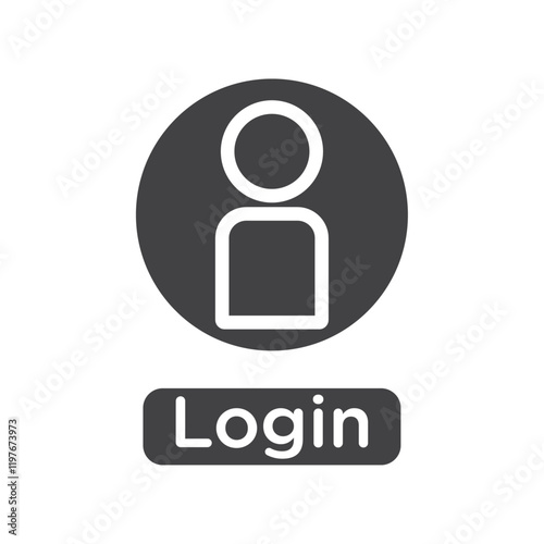 Log in icon Symbol mark in filled style