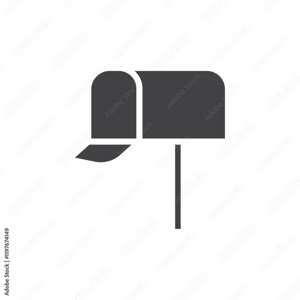 Mailbox icon Symbol mark in filled style Mailbox icon Symbol mark in filled style