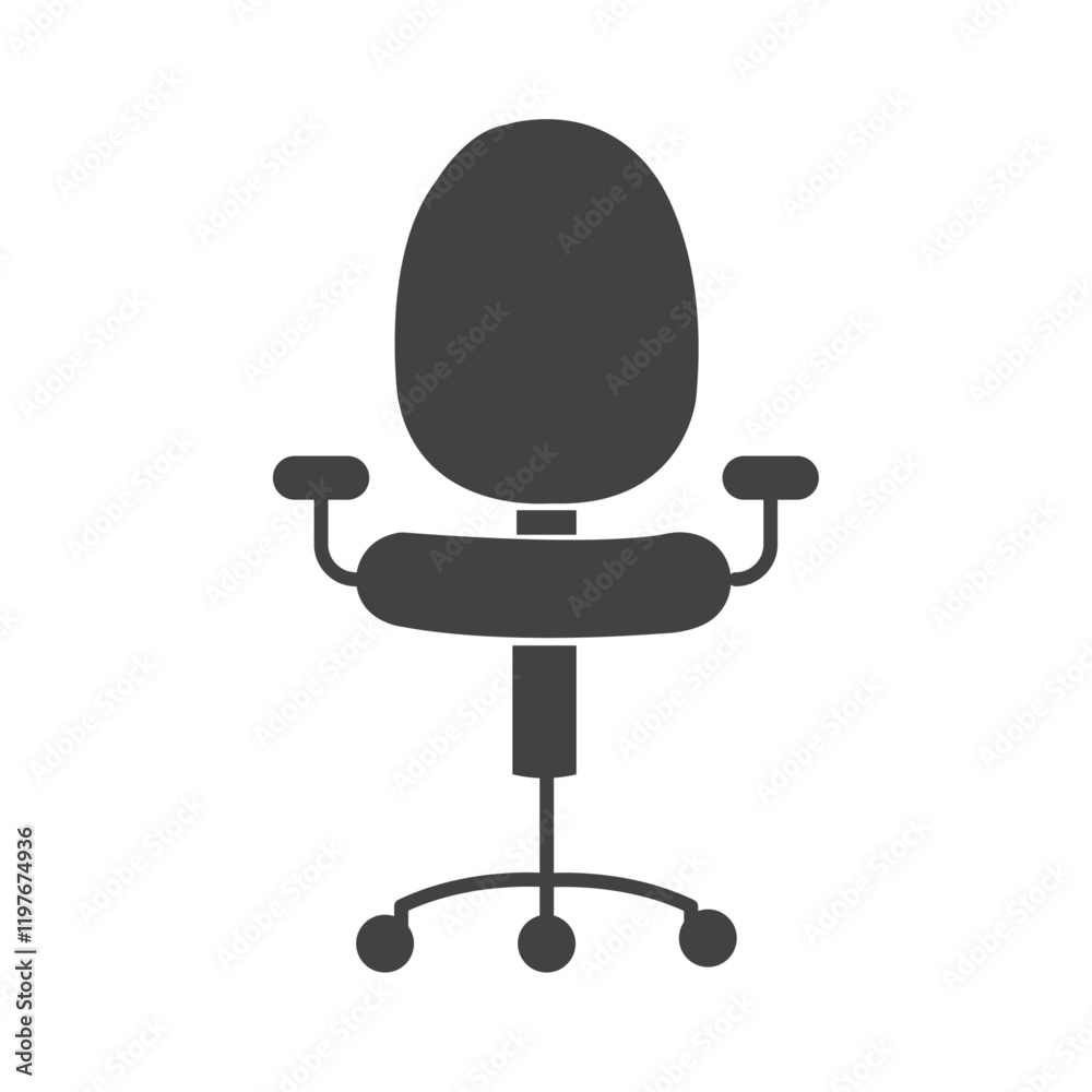 Office chair icon Symbol mark in filled style Office chair icon Symbol mark in filled style