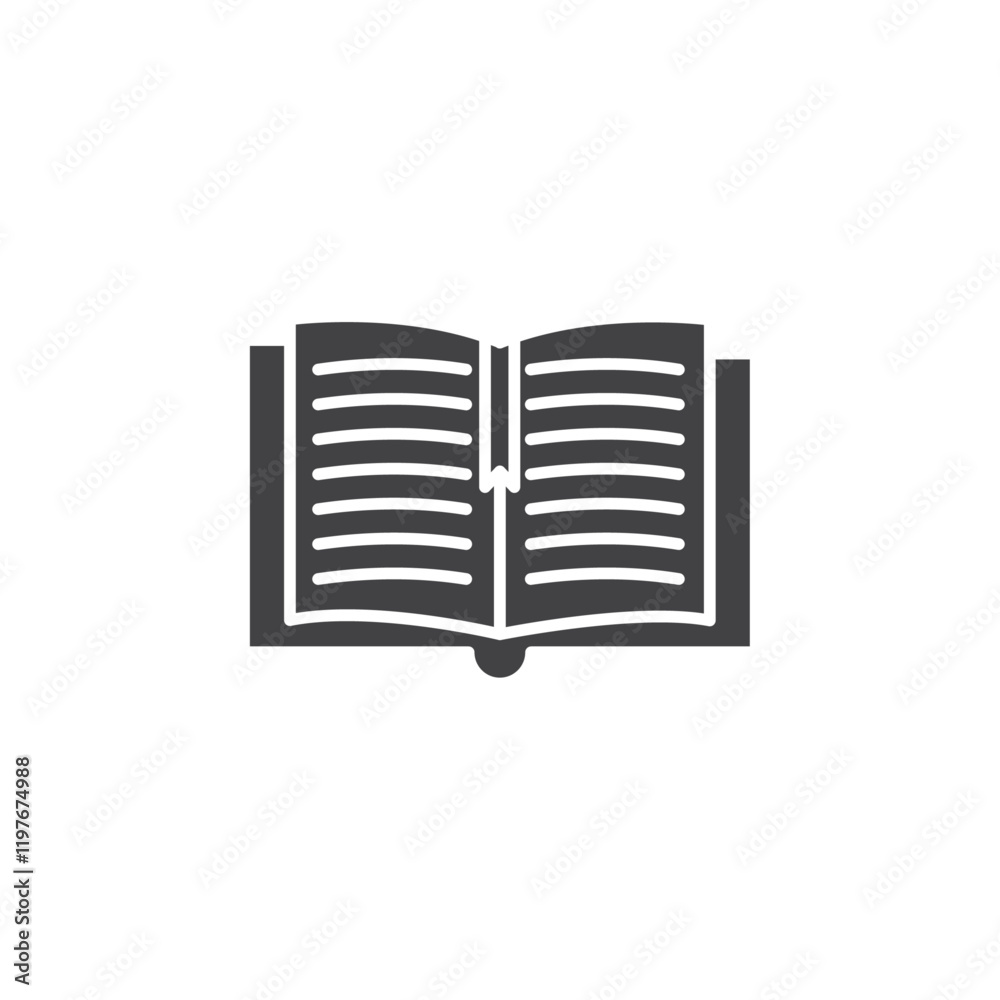 Open Book icon Symbol mark in filled style Open Book icon Symbol mark in filled style