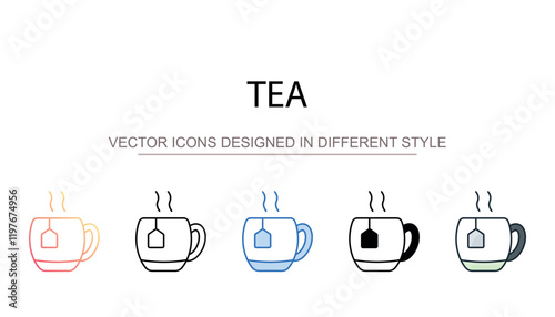 Tea icon design with white background stock illustration