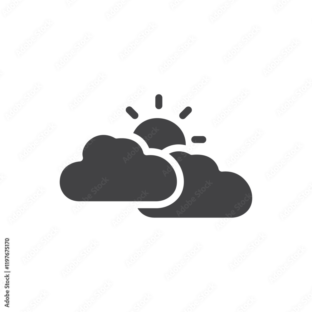 Partially cloudy icon Symbol mark in filled style Partially cloudy icon Symbol mark in filled style
