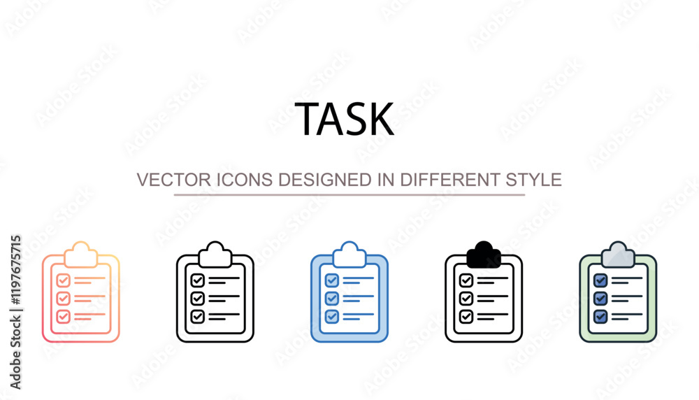 Fototapeta premium Task icon design with white background stock illustration