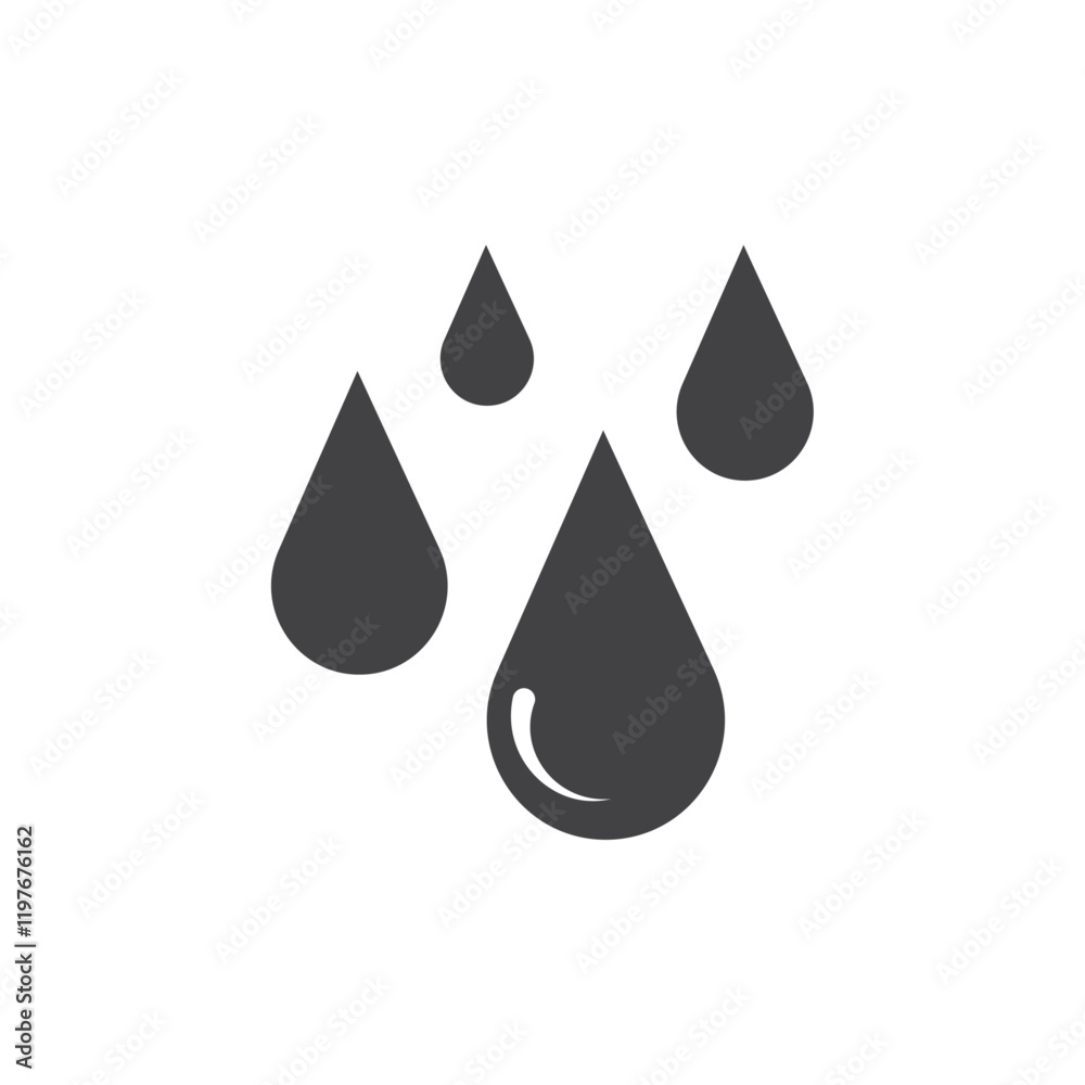 Raindrops icon Symbol mark in filled style Raindrops icon Symbol mark in filled style