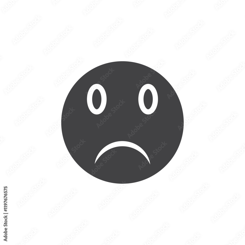 Sad icon Symbol mark in filled style Sad icon Symbol mark in filled style