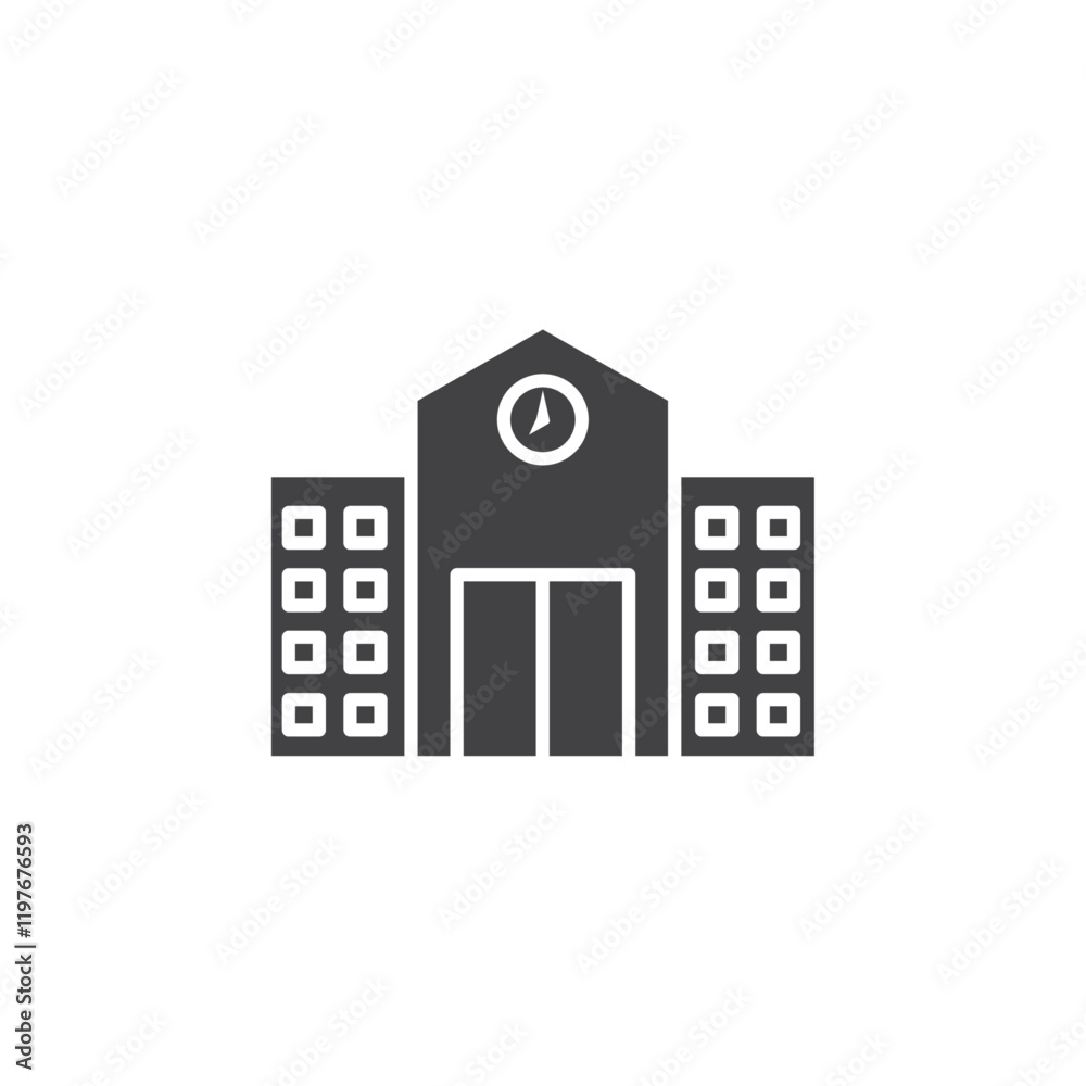 School icon Symbol mark in filled style School icon Symbol mark in filled style
