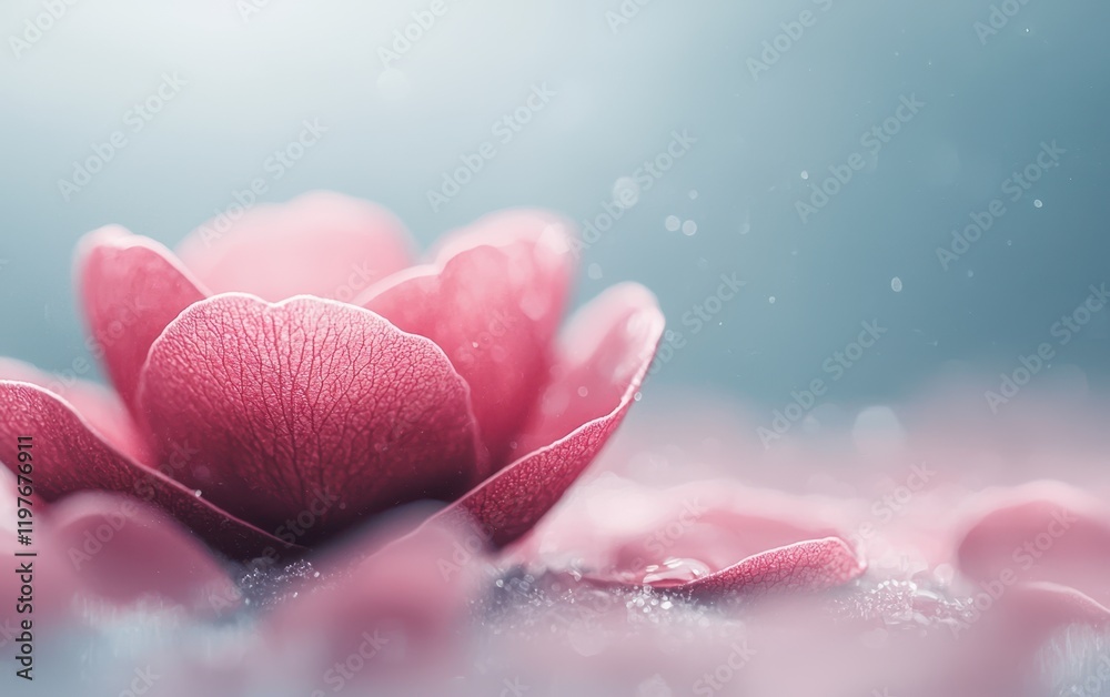 Fototapeta premium A delicate pink flower blooms gracefully on a rustic table, radiating love and beauty, perfect for celebrating the spirit of Valentine's Day.
