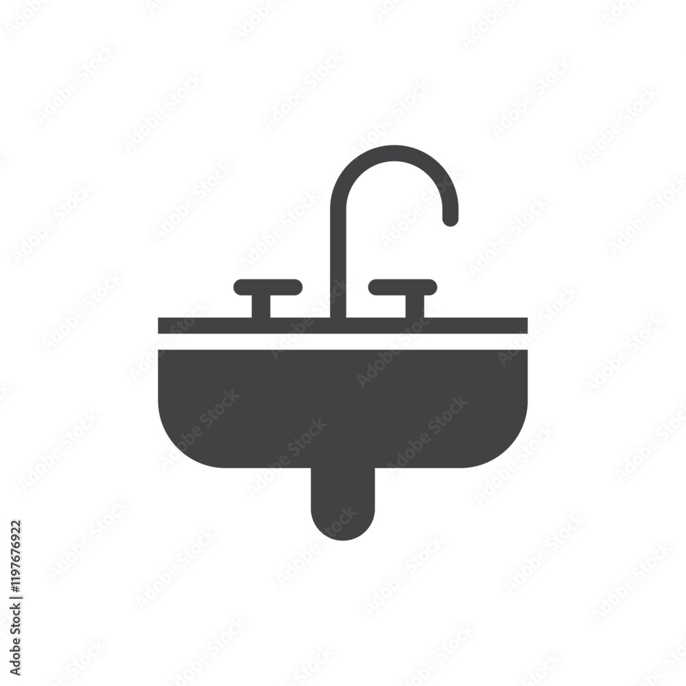 Sink icon Symbol mark in filled style Sink icon Symbol mark in filled style