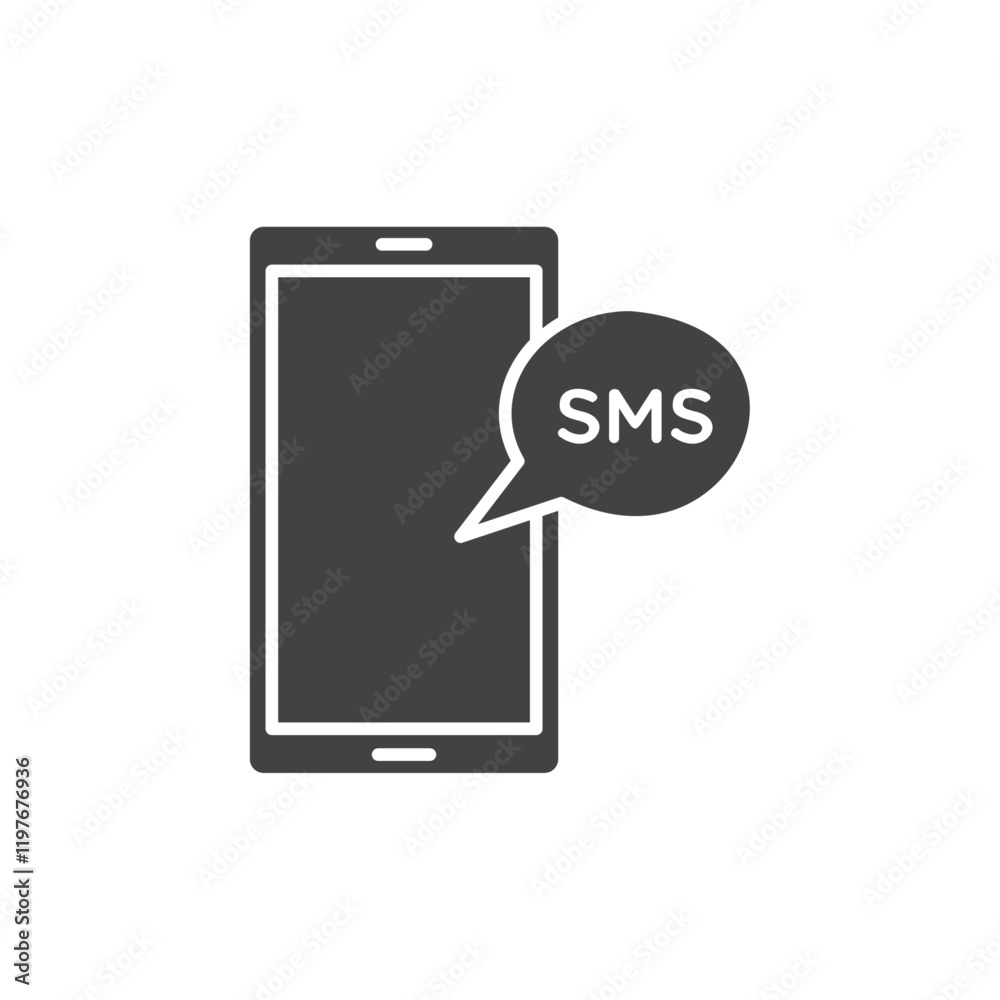 SMS icon Symbol mark in filled style SMS icon Symbol mark in filled style