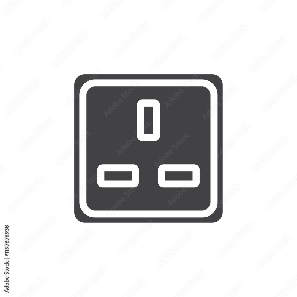 Socket icon Symbol mark in filled style Socket icon Symbol mark in filled style