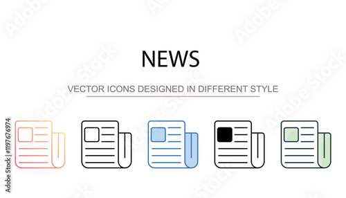 News icon design with white background stock illustration