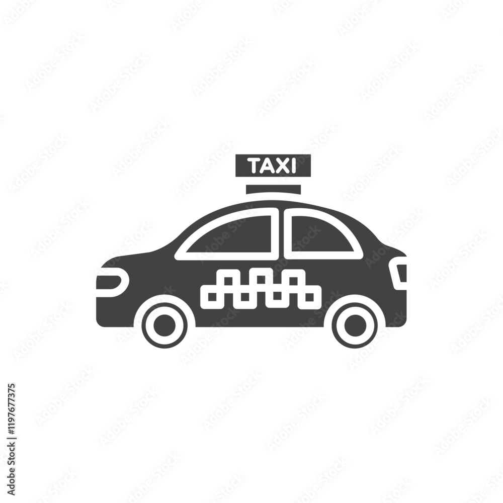 Taxi icon Symbol mark in filled style Taxi icon Symbol mark in filled style