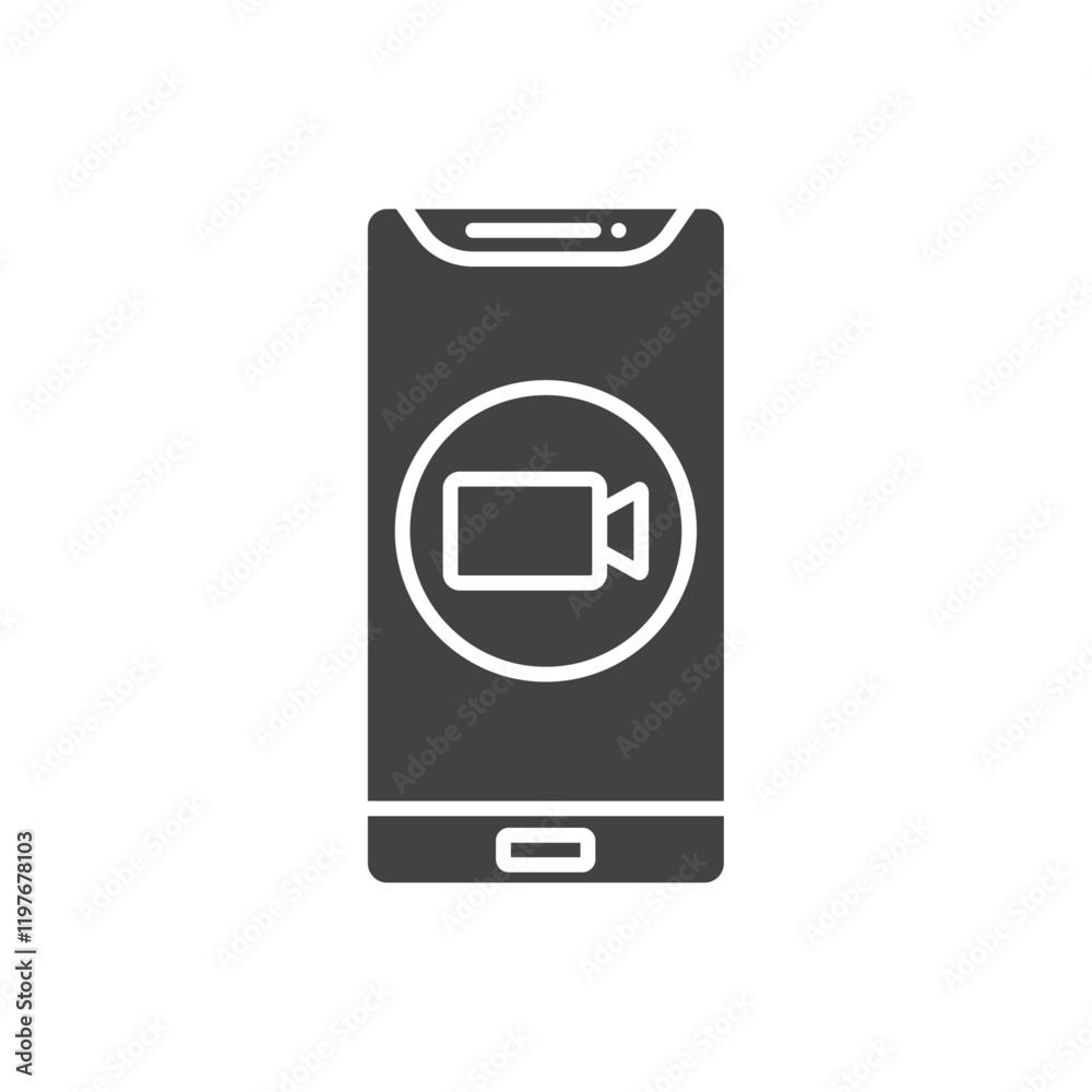 Video call icon Symbol mark in filled style Video call icon Symbol mark in filled style