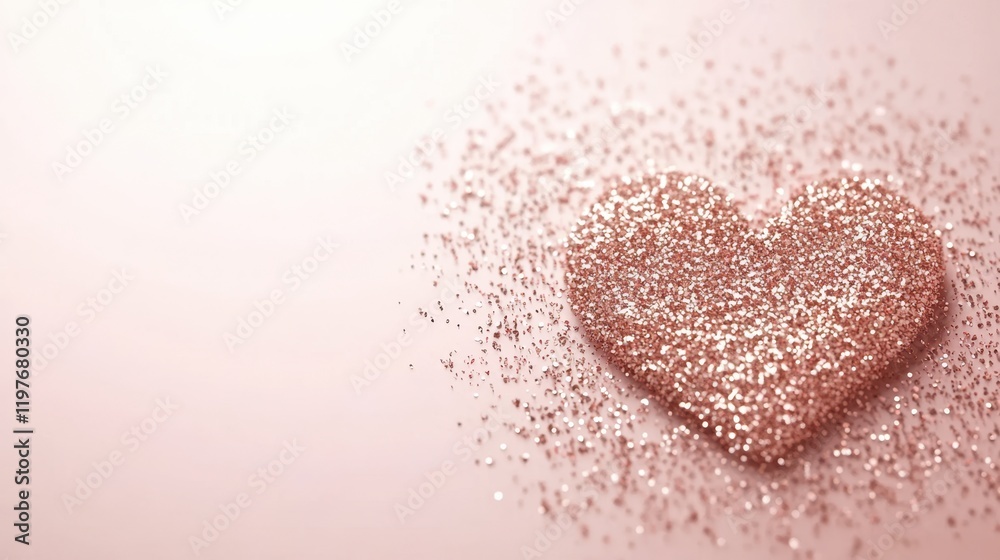 A sparkling heart glimmers on a soft pink backdrop, capturing the essence of love and romance for Valentine's Day celebrations. A sparkling heart glimmers on a soft pink backdrop, capturing the essence of love and romance for Valentine's Day celebrations.