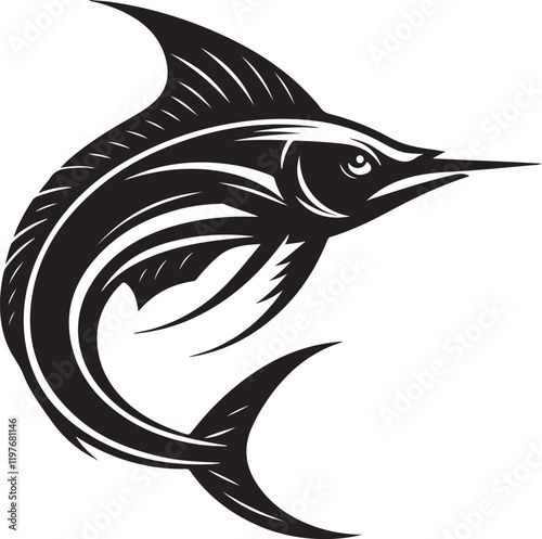 Tuna fish icon logo vector design 
