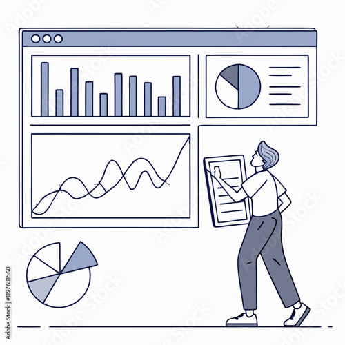 Data analytics dashboard with basic charts and graphs