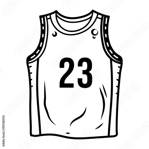 Basketball jersey icon in hand drawn style