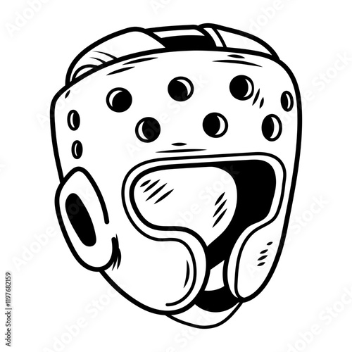 A sketchy icon of boxing helmet
