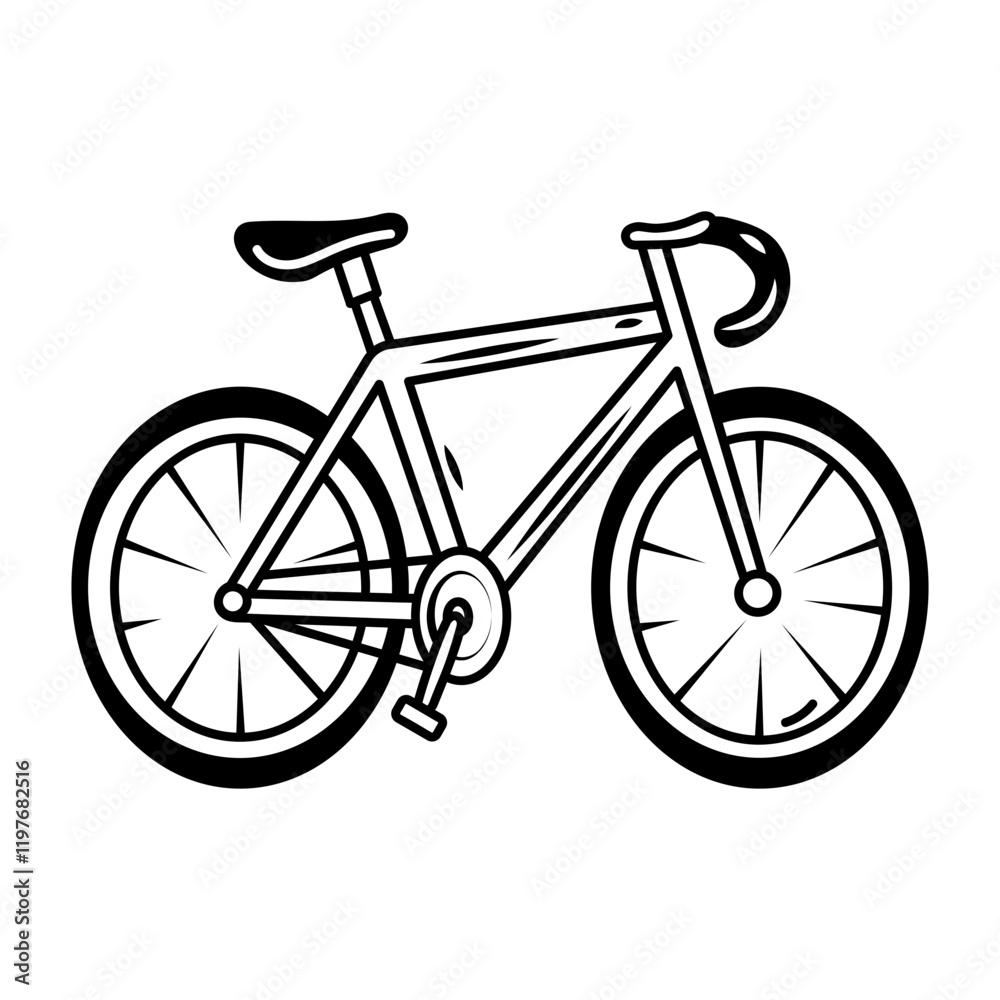 Fototapeta premium Racing cycle icon in hand drawn style